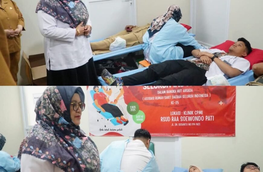 Ketua PMI Pati Pantau Donor Darah Dalam Rangka Memperingati HUT ARSADA