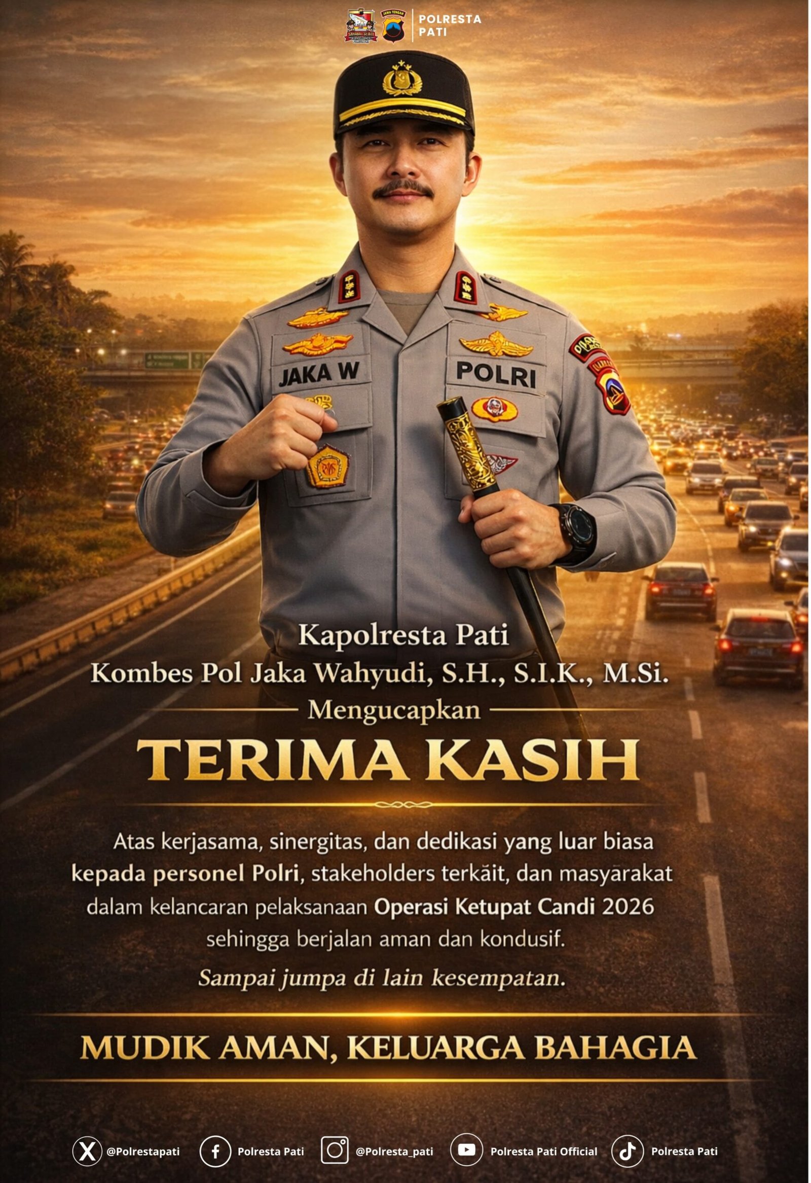 Kapolresta Pati Apresiasi Sinergi Semua Pihak di Ops Ketupat Candi 2026