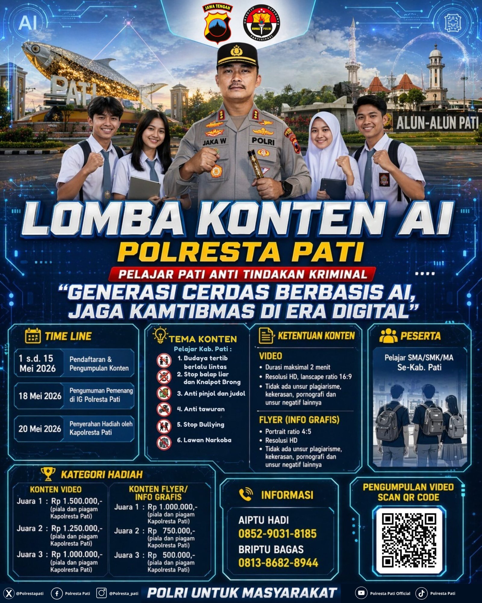 Polresta Pati Gelar Lomba Konten AI 2026, Ajak Pelajar Jadi Garda Depan Kamtibmas Digital