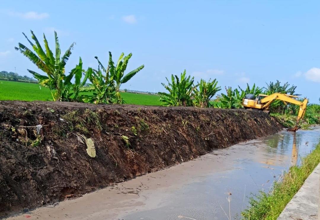 DPUTR Pati Bidang SDA Terjunkan Alat Berat Bersihkan Sungai Bago di Kecamatan Margoyoso