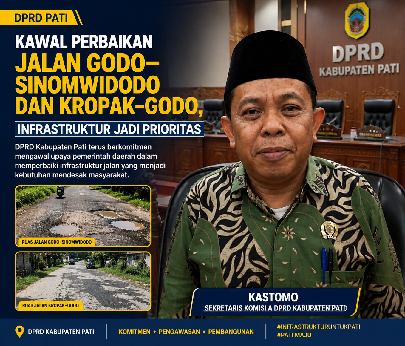 DPRD Pati Kawal Perbaikan Jalan Godo–Sinomwidodo dan Kropak–Godo, Infrastruktur Jadi Prioritas