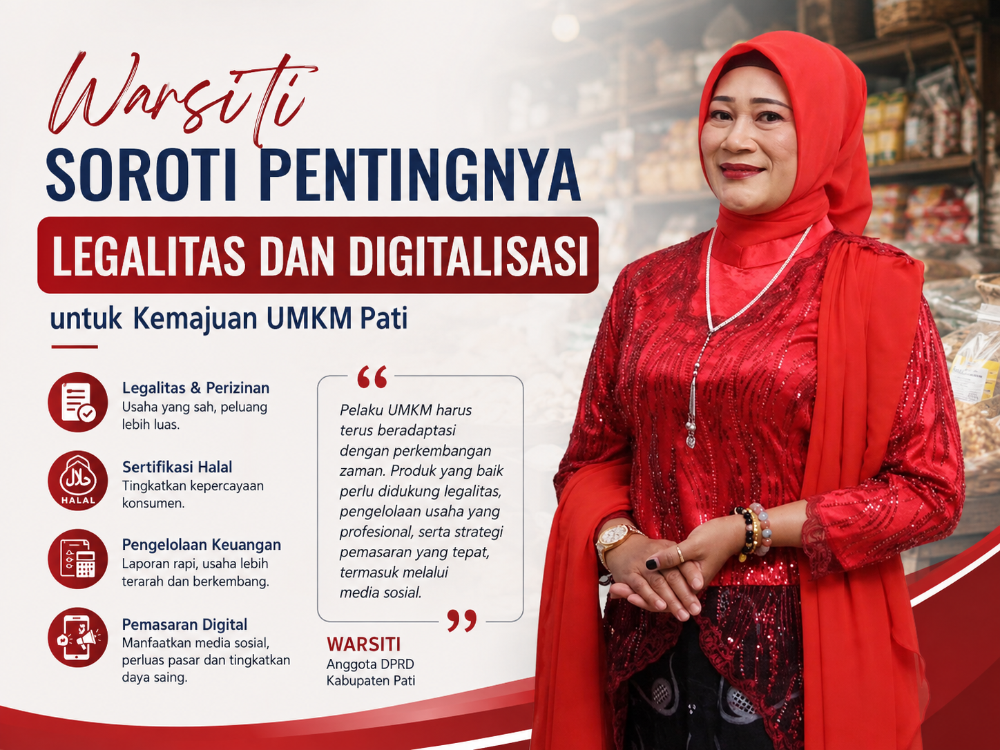 Warsiti Soroti Pentingnya Legalitas dan Digitalisasi untuk Kemajuan UMKM Pati