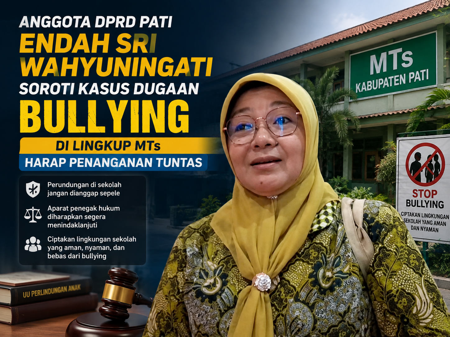 ‎Anggota DPRD Pati Endah Sri Wahyuningati Soroti Kasus Dugaan Bullying di Lingkup Sekolah, Harap Penanganan Tuntas‎‎