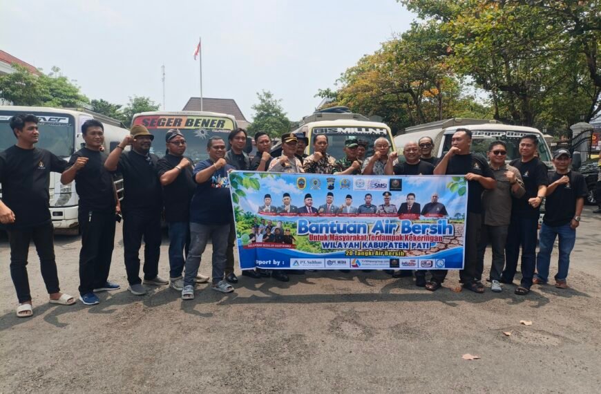 20 Tangki Air Bersih Disalurkan ke Tiga Kecamatan, Sedulur Sikep dan SMSI Bantu Warga Pati Hadapi Kekeringan